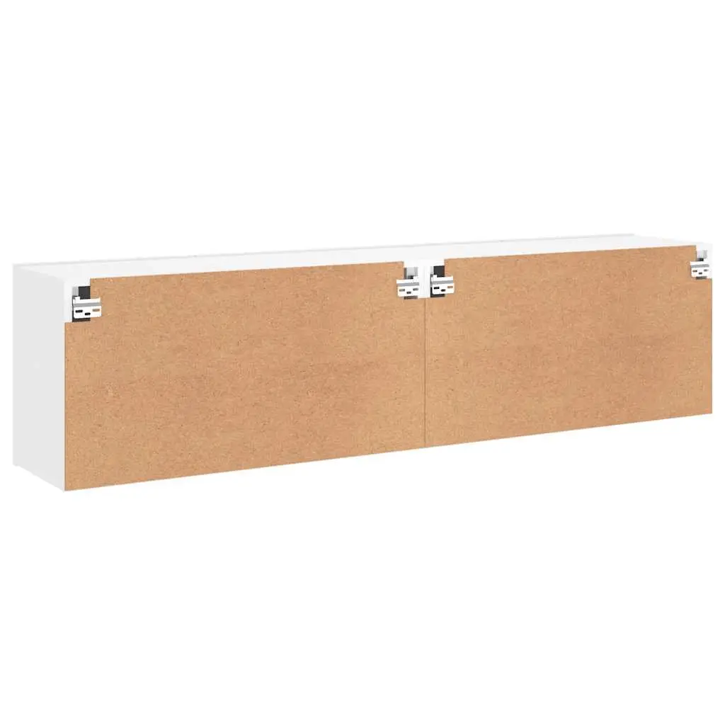 Wall-Mounted Cabinets 2 Pieces Engineered Wood 80x30x41cm White Storage Units Media Display