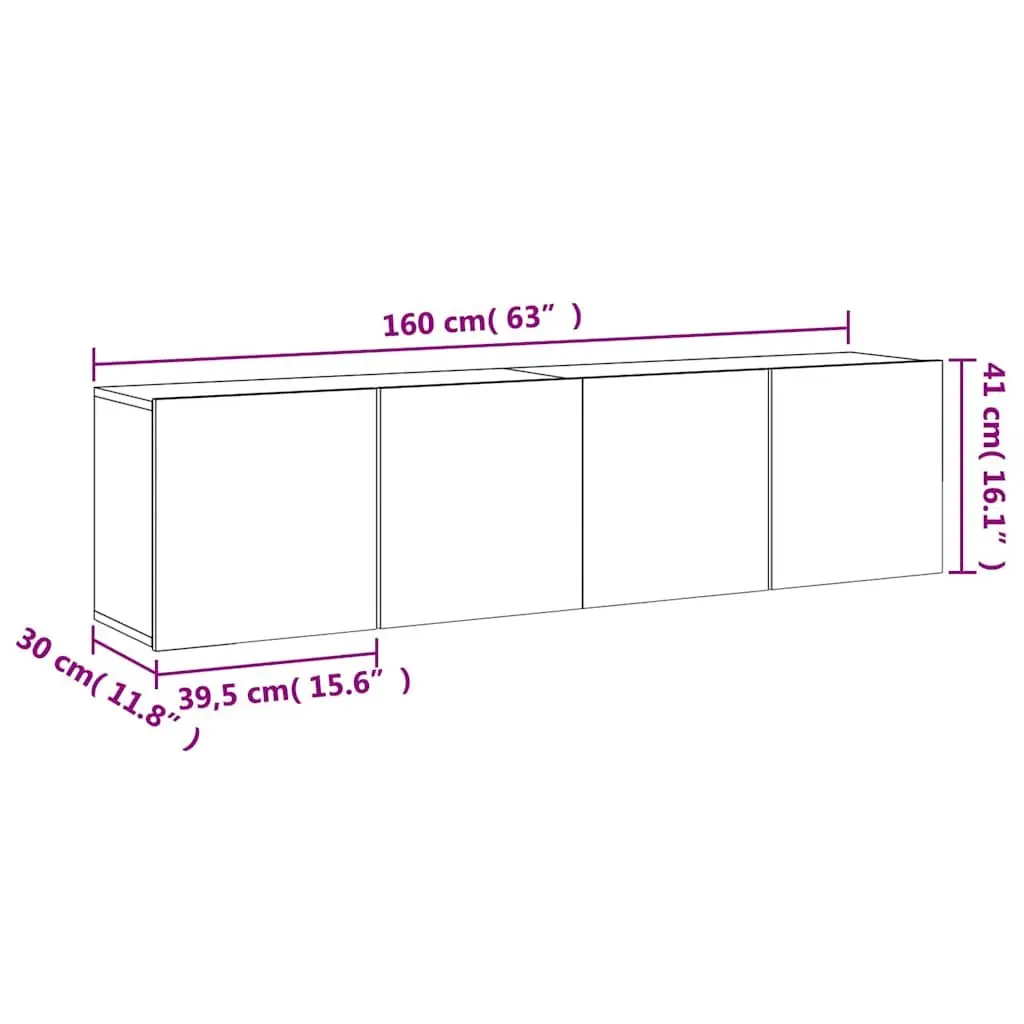 Wall-Mounted TV Cabinets in Black