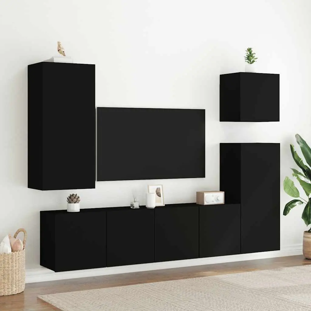 Wall-Mounted TV Cabinets in Black