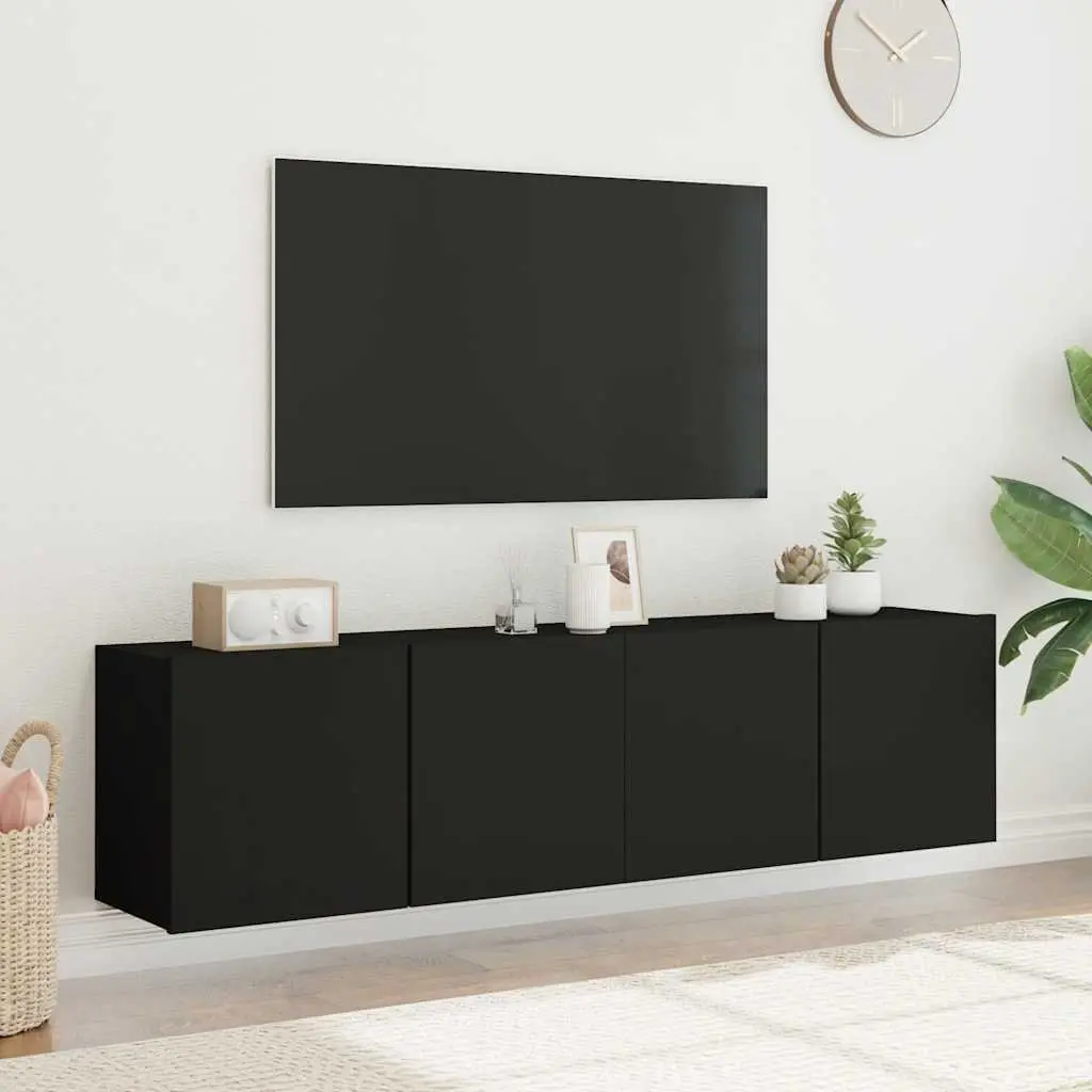 Wall-Mounted TV Cabinets in Black