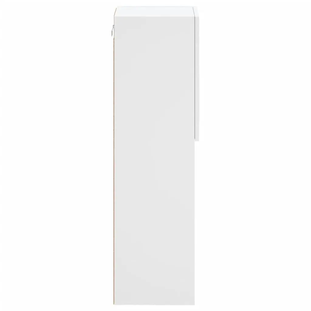 TV Cabinet with RGB LED Lights Wall-Mounted Media Unit Storage White