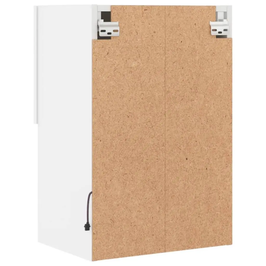 TV Cabinet Engineered Wood Wall-Mounted Media Storage Unit 40.5x30x60cm White with RGB LED Lights 2 Piece