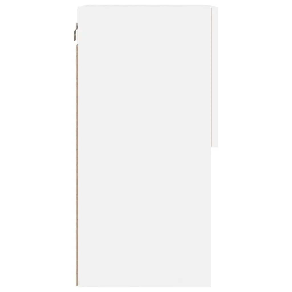 TV Cabinet Engineered Wood Wall-Mounted Media Storage Unit 40.5x30x60cm White with RGB LED Lights 2 Piece