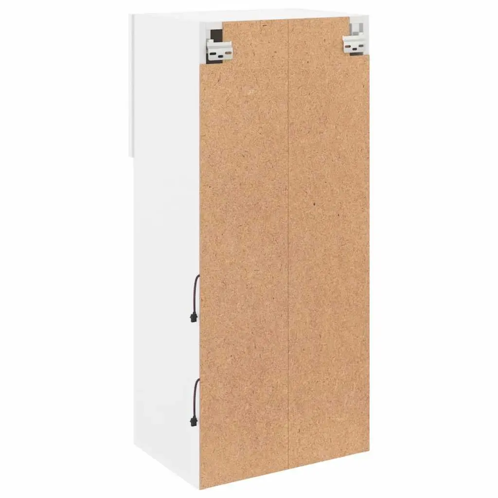 TV Cabinets Engineered Wood Wall-Mounted 40.5x30x90cm White RGB LED Lights Set of 2
