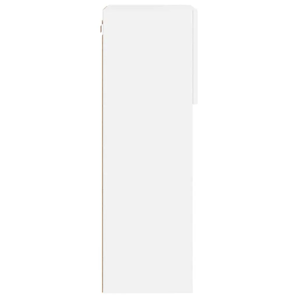 TV Cabinets Engineered Wood Wall-Mounted 40.5x30x90cm White RGB LED Lights Set of 2
