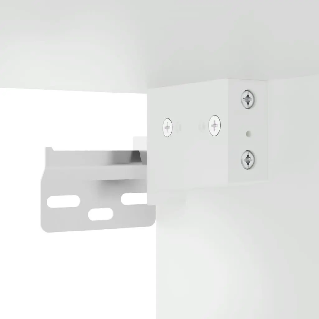 Bedside Cabinet Wall-mounted Engineered Wood White with RGB LED Lights