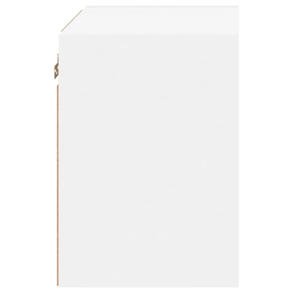 Bedside Cabinet Wall-mounted Engineered Wood White with RGB LED Lights