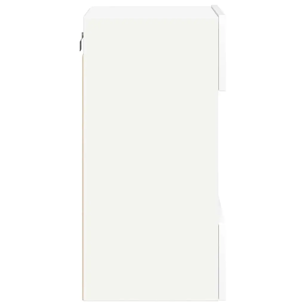 Wall Cabinets with RGB LED Lights TV Unit 2 pcs White 40x30x60.5 cm Storage
