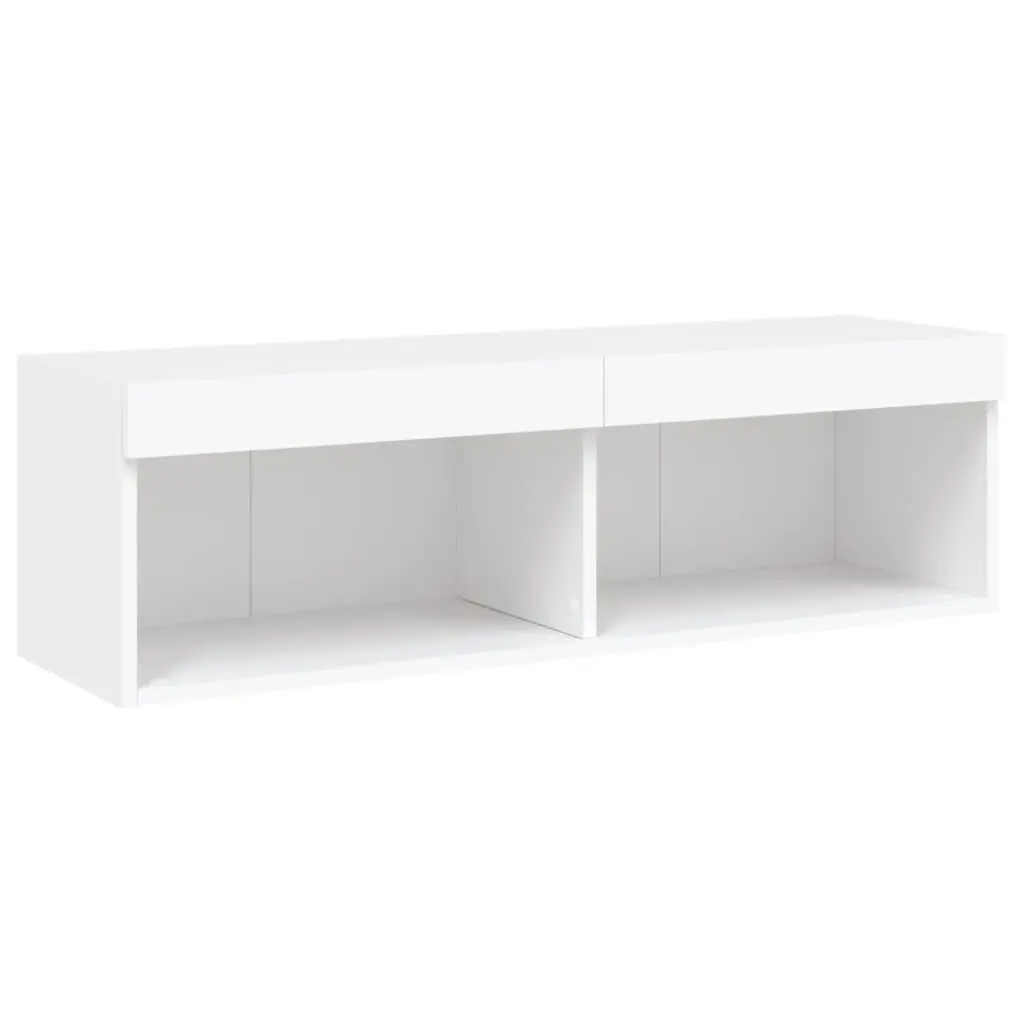 TV Cabinet Engineered Wood Wall-Mounted Media Storage Unit White 100x30x30cm