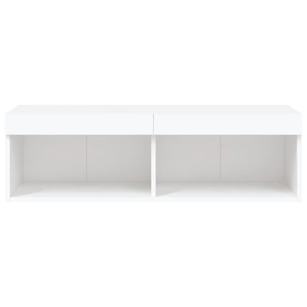 TV Cabinet Engineered Wood Wall-Mounted Media Storage Unit White 100x30x30cm