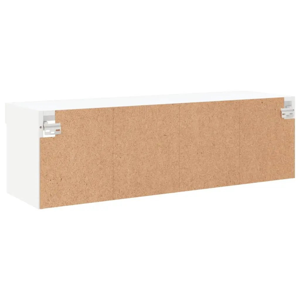 TV Cabinet Engineered Wood Wall-Mounted Media Storage Unit White 100x30x30cm
