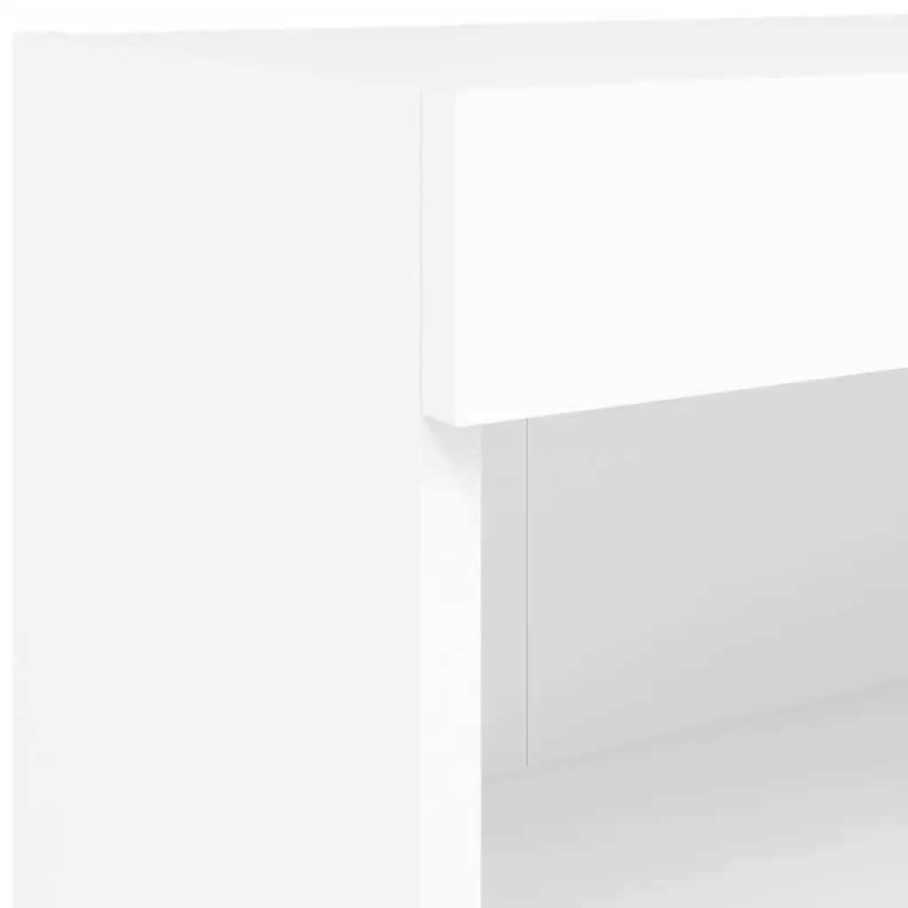 TV Wall Cabinet Engineered Wood 60x30x40 cm White Floating Media Unit RGB LED Lights