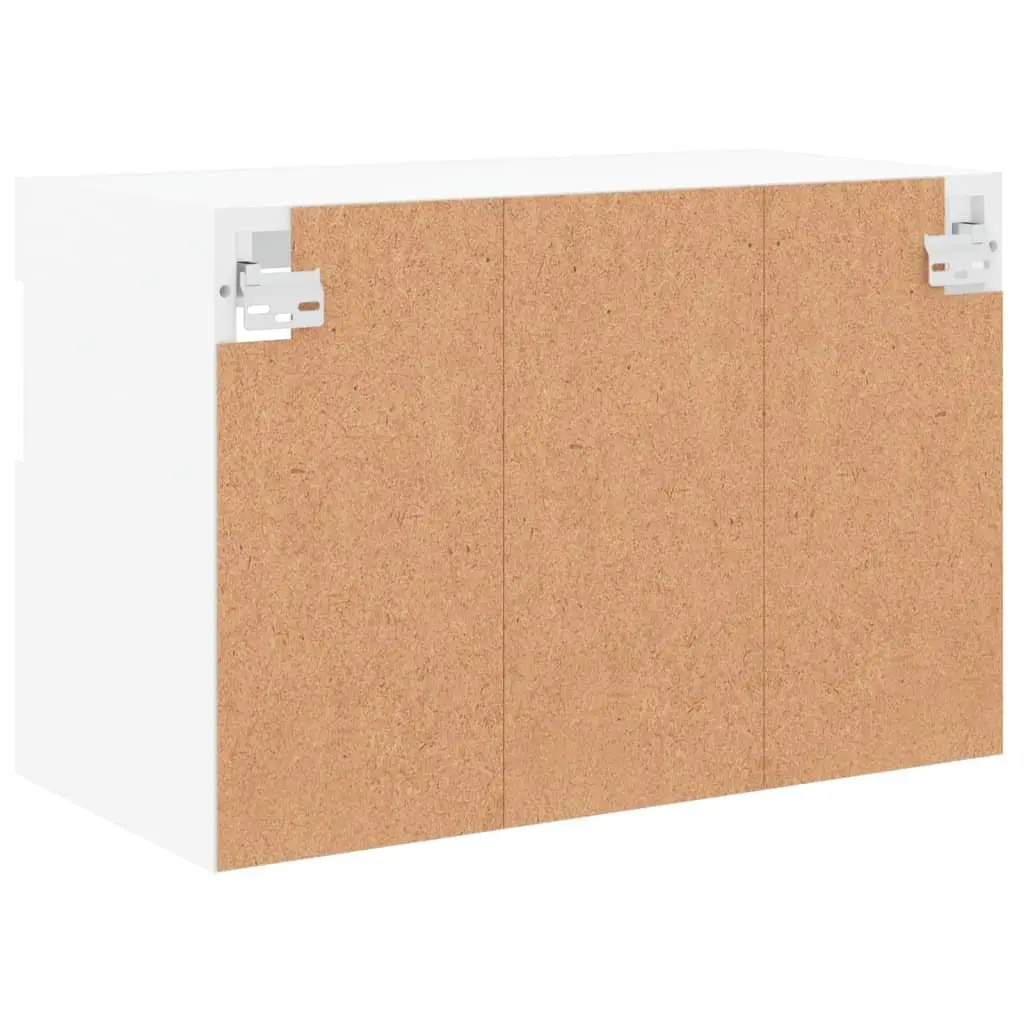 TV Wall Cabinet Engineered Wood 60x30x40 cm White Floating Media Unit RGB LED Lights