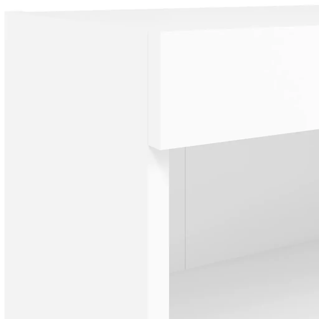 TV Wall Cabinet with RGB LED Lights White Floating Storage Unit 60x30x40cm