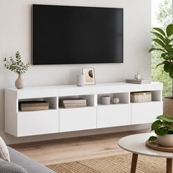 Practical Wall-Mounted TV Cabinet with RGB Lights