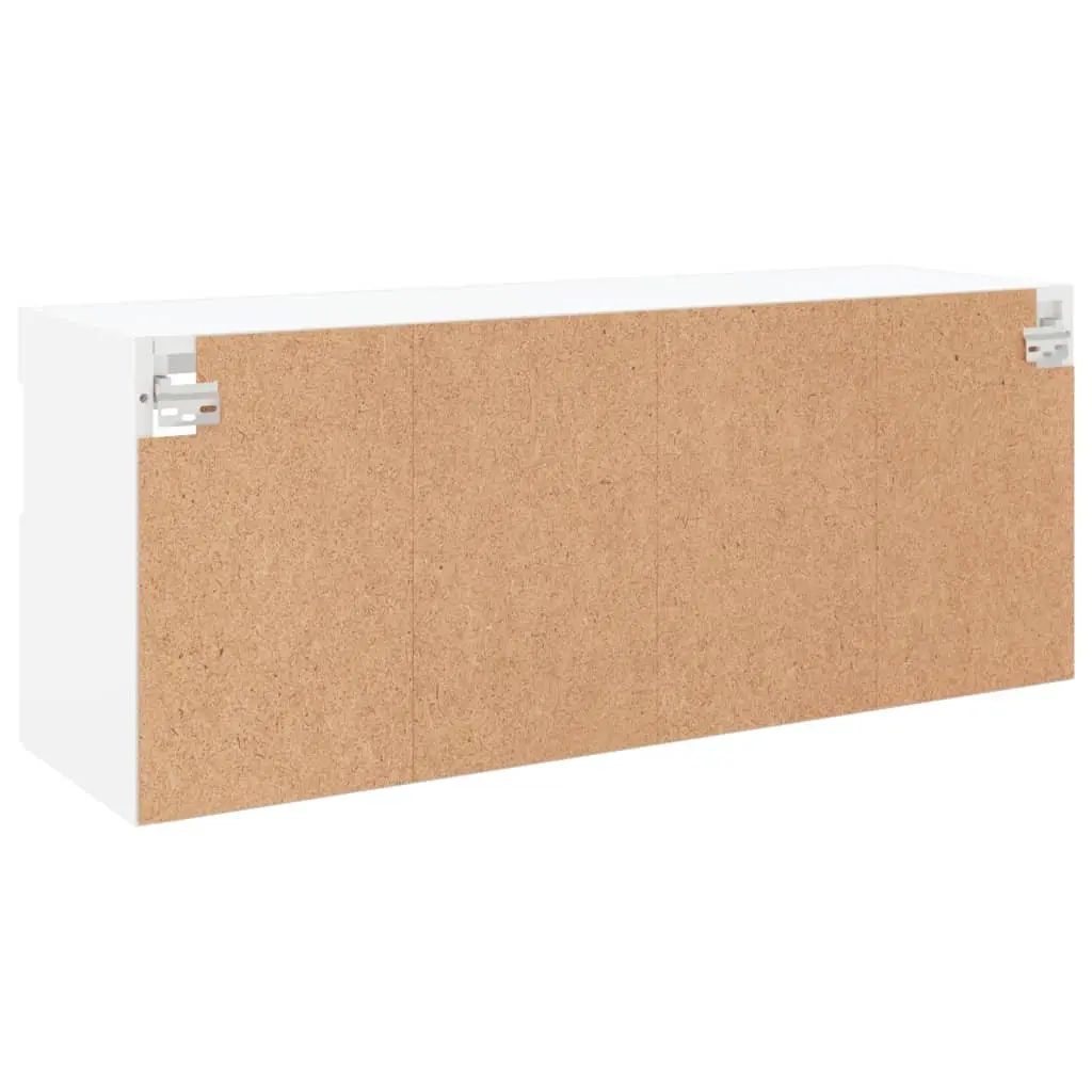 TV Wall Cabinet Engineered Wood 100 x 30 x 40 cm White with RGB LED Lights