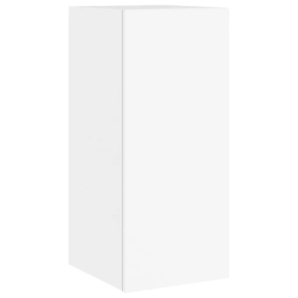 TV Wall Cabinet Engineered Wood 30.5x35x70cm White with RGB LED Lights 2 Piece