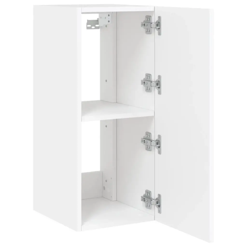 TV Wall Cabinet Engineered Wood 30.5x35x70cm White with RGB LED Lights 2 Piece