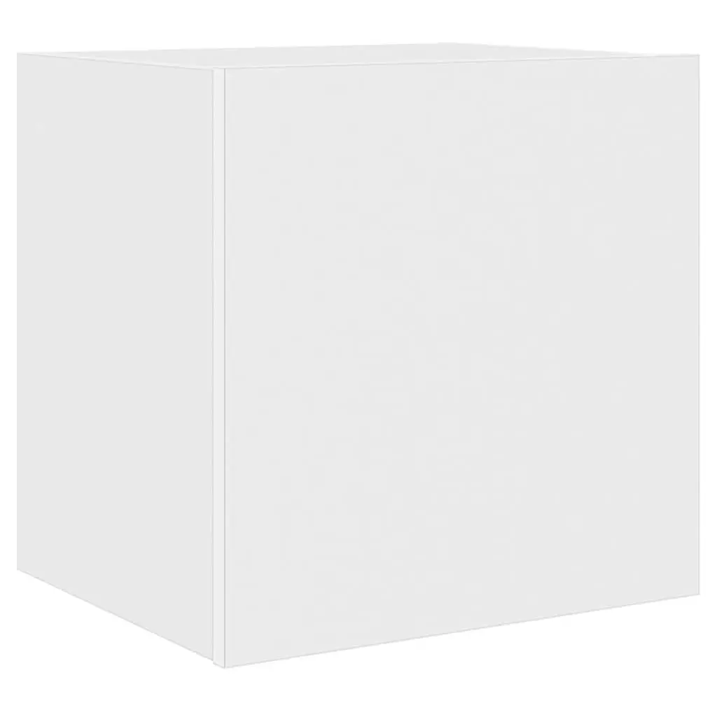 White Wall-Mounted TV Cabinets with LED Lighting