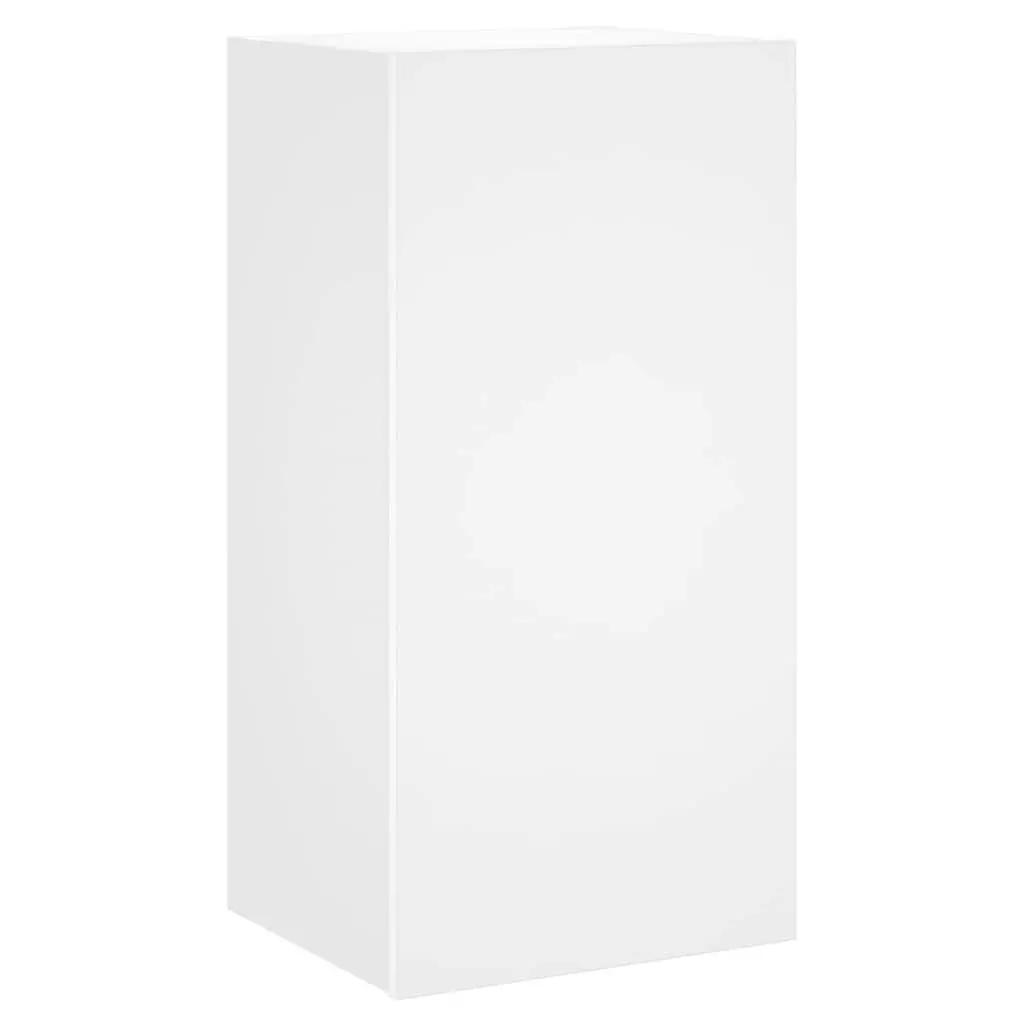 TV Wall Cabinet with RGB LED Lights White Floating Media Unit Storage
