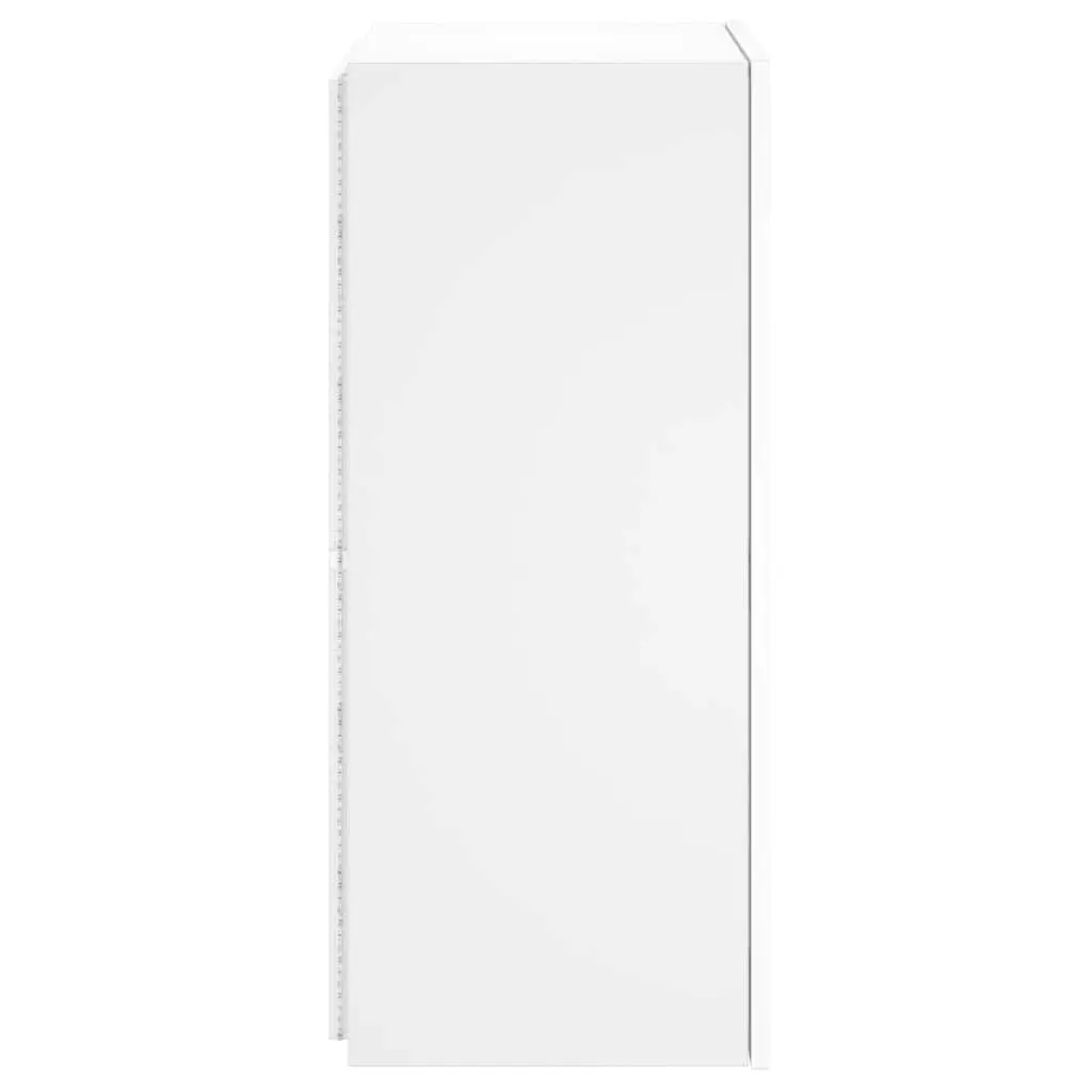 TV Wall Cabinet with RGB LED Lights White Floating Media Unit Storage