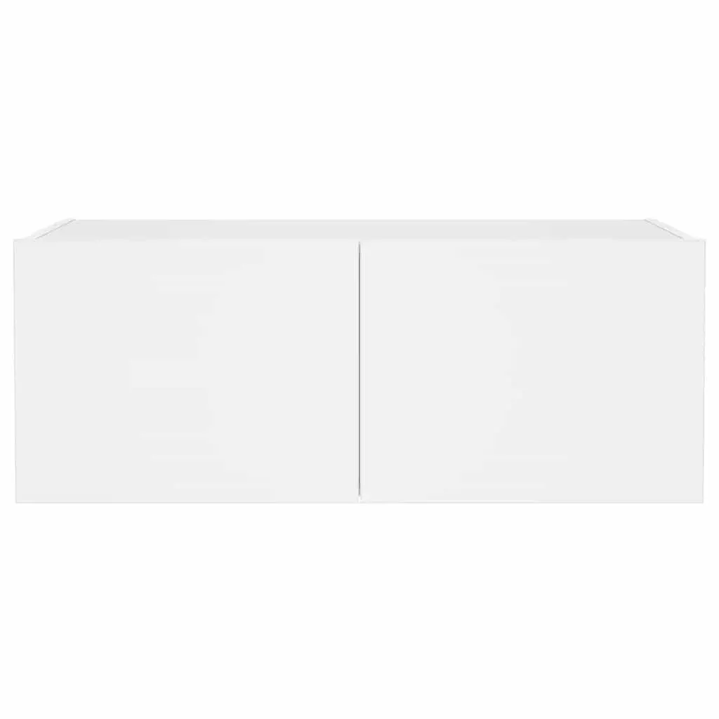 TV Wall Cabinet Engineered Wood 80x35x31cm White with RGB LED Lights