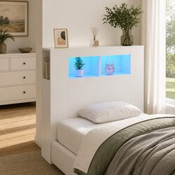 Practical White LED Headboard 100cm with Ambient Lighting