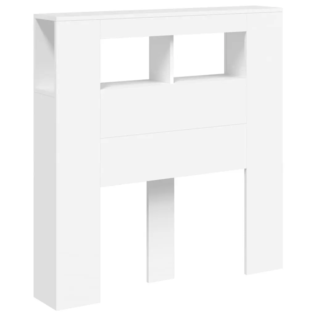 LED Headboard Engineered Wood 100cm White with RGB Lights Wall Mount