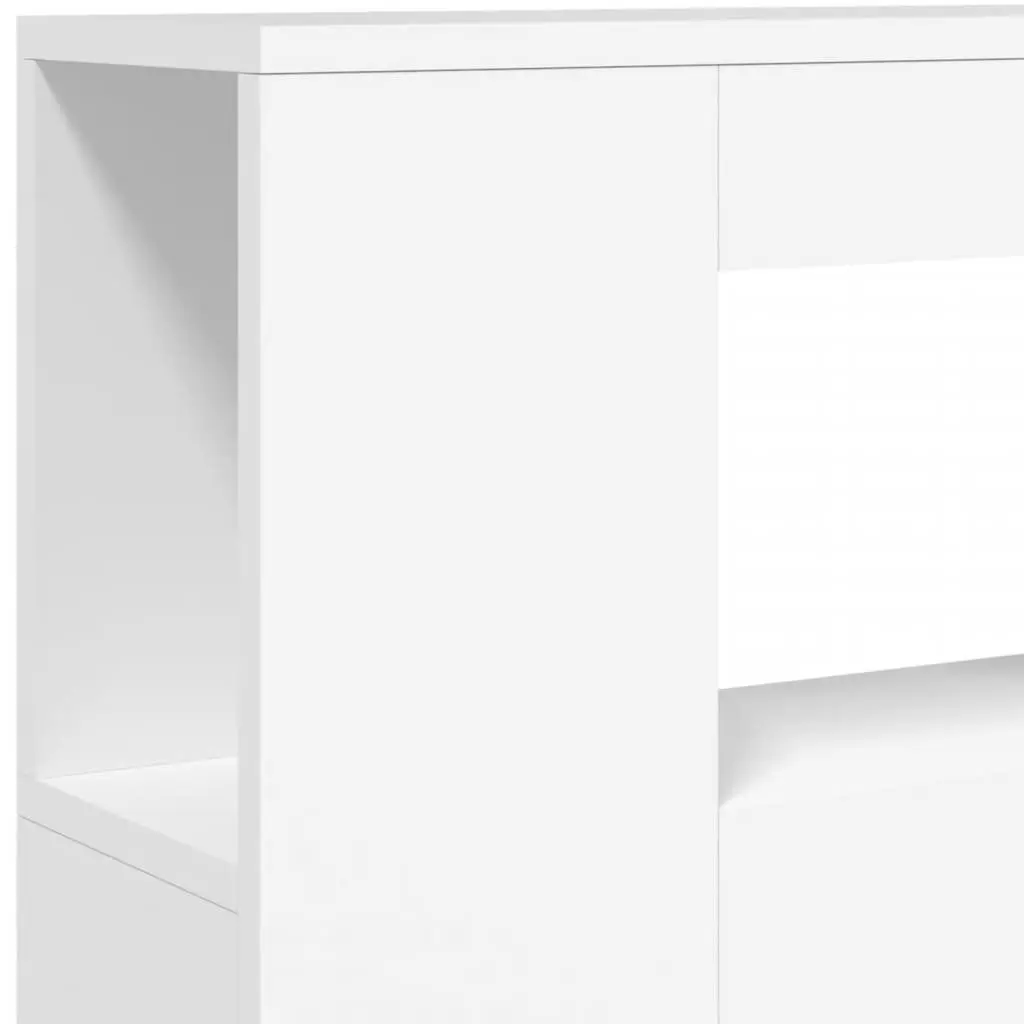 LED Headboard Engineered Wood 100cm White with RGB Lights Wall Mount