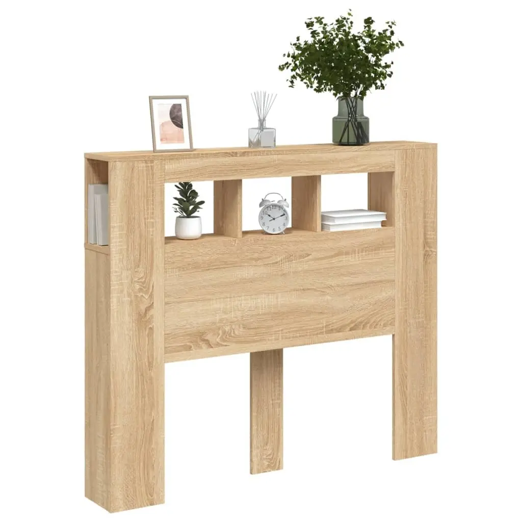 LED Headboard 120cm Engineered Wood Bedroom Furniture Modern Storage Display