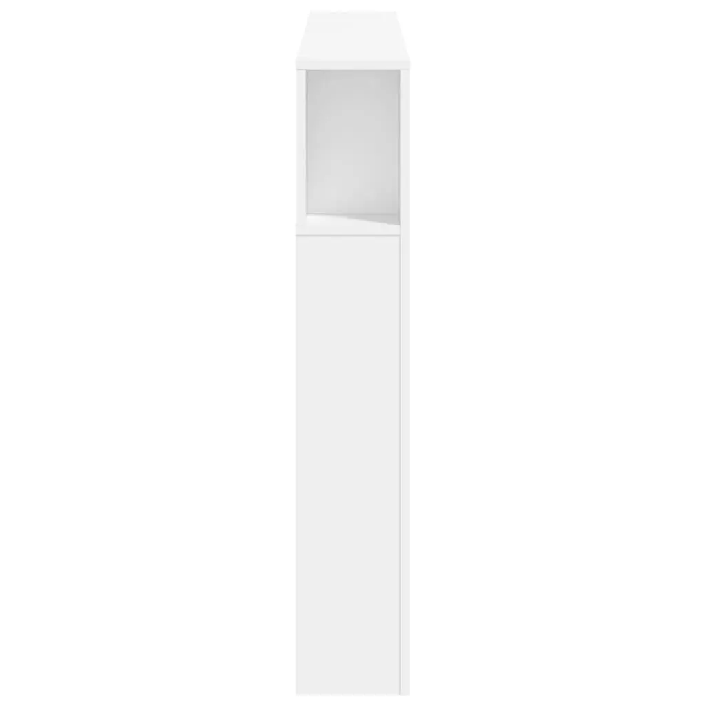 LED Headboard White 140 cm Engineered Wood Modern Bedroom Bed Furniture Storage
