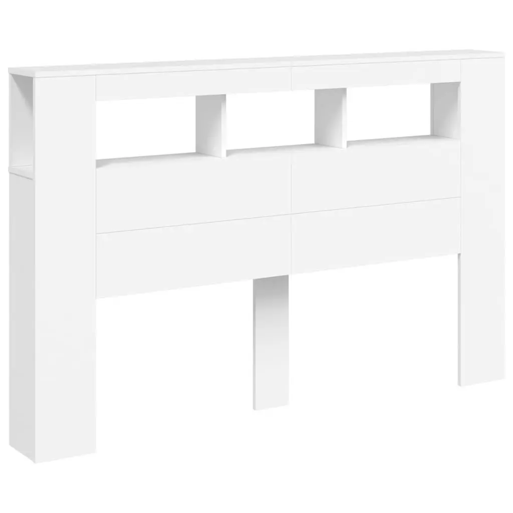 LED Headboard Engineered Wood 160cm White Modern Bedroom Furniture