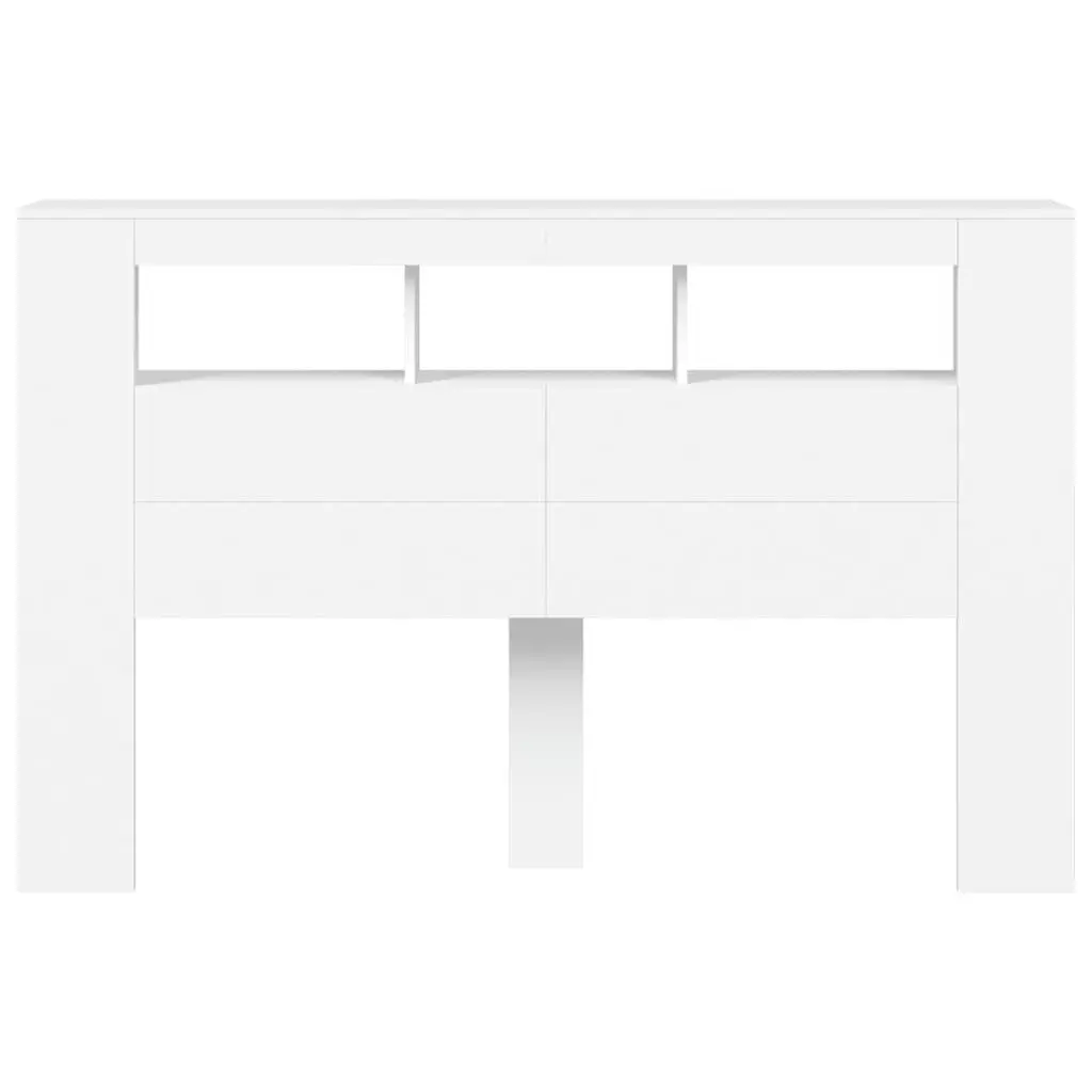 LED Headboard Engineered Wood 160cm White Modern Bedroom Furniture
