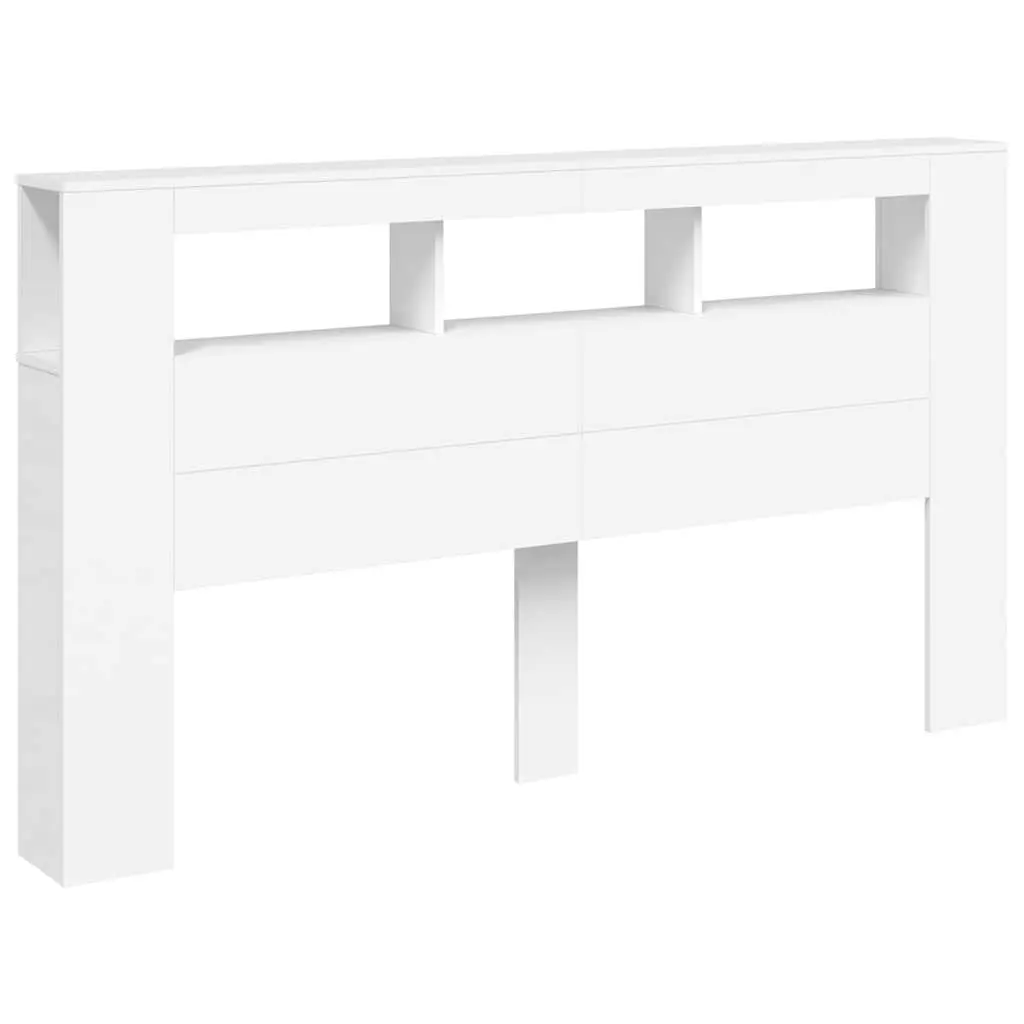 LED Headboard with Storage Top 180cm in White