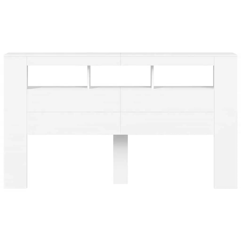 LED Headboard with Storage Top 180cm in White