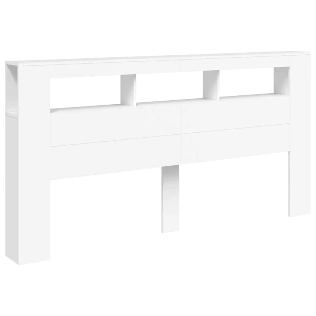 LED Headboard Engineered Wood 200cm White Modern