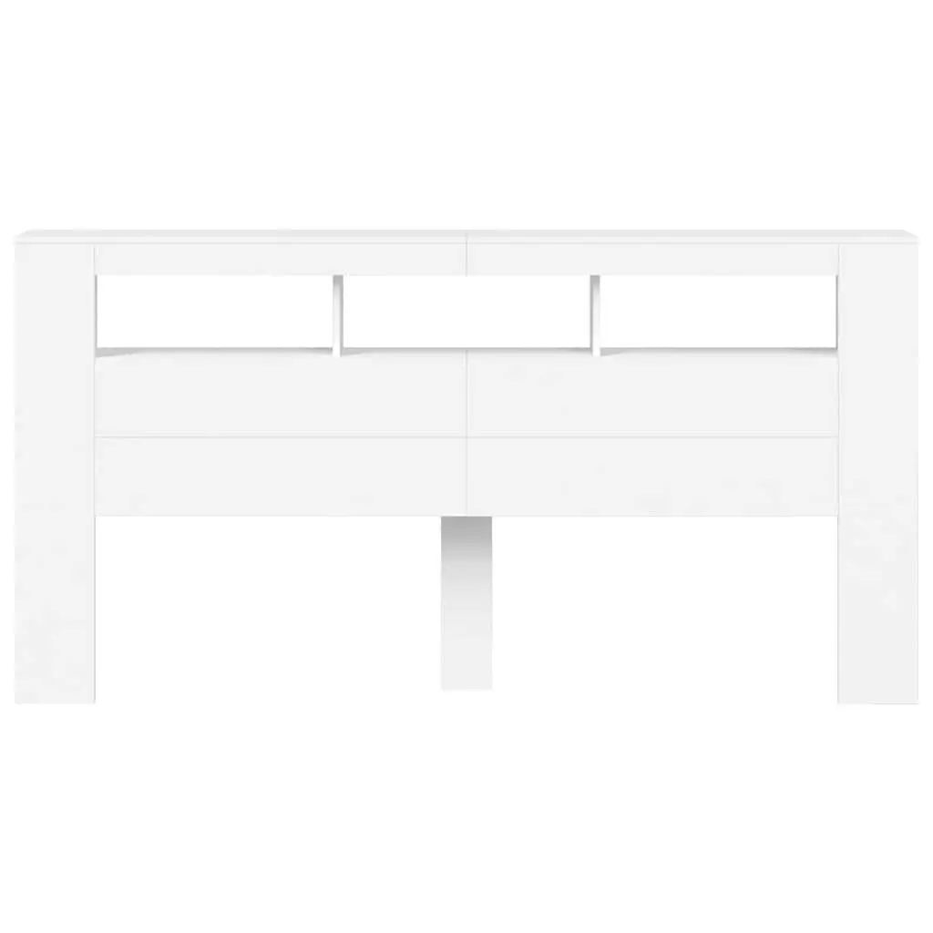 LED Headboard Engineered Wood 200cm White Modern
