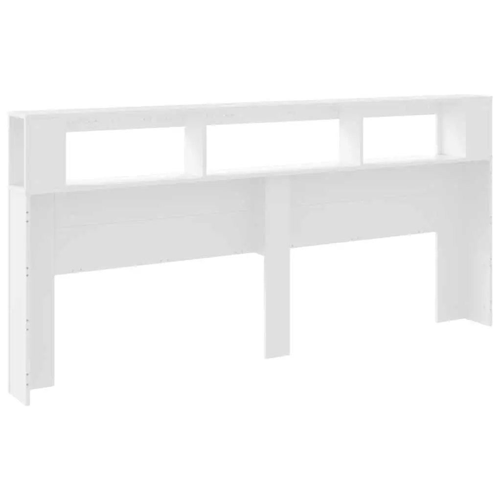 LED Headboard Engineered Wood 220 cm White with RGB Lighting