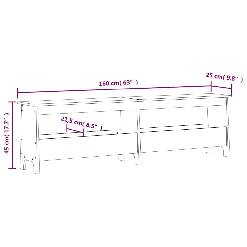 160cm Hall Bench for Shoes and Decor
