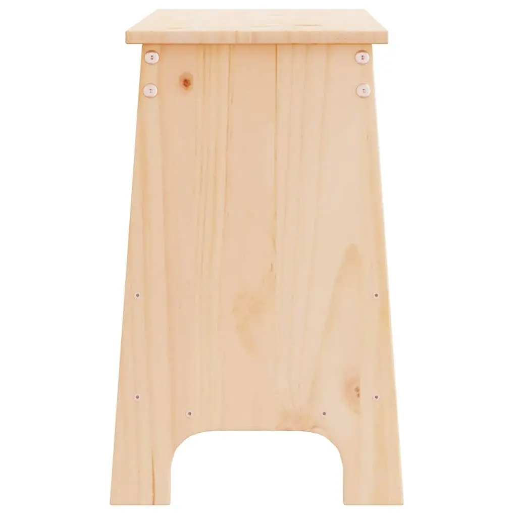Hall Bench Storage Unit in Solid Brown Pine 100x28x45cm
