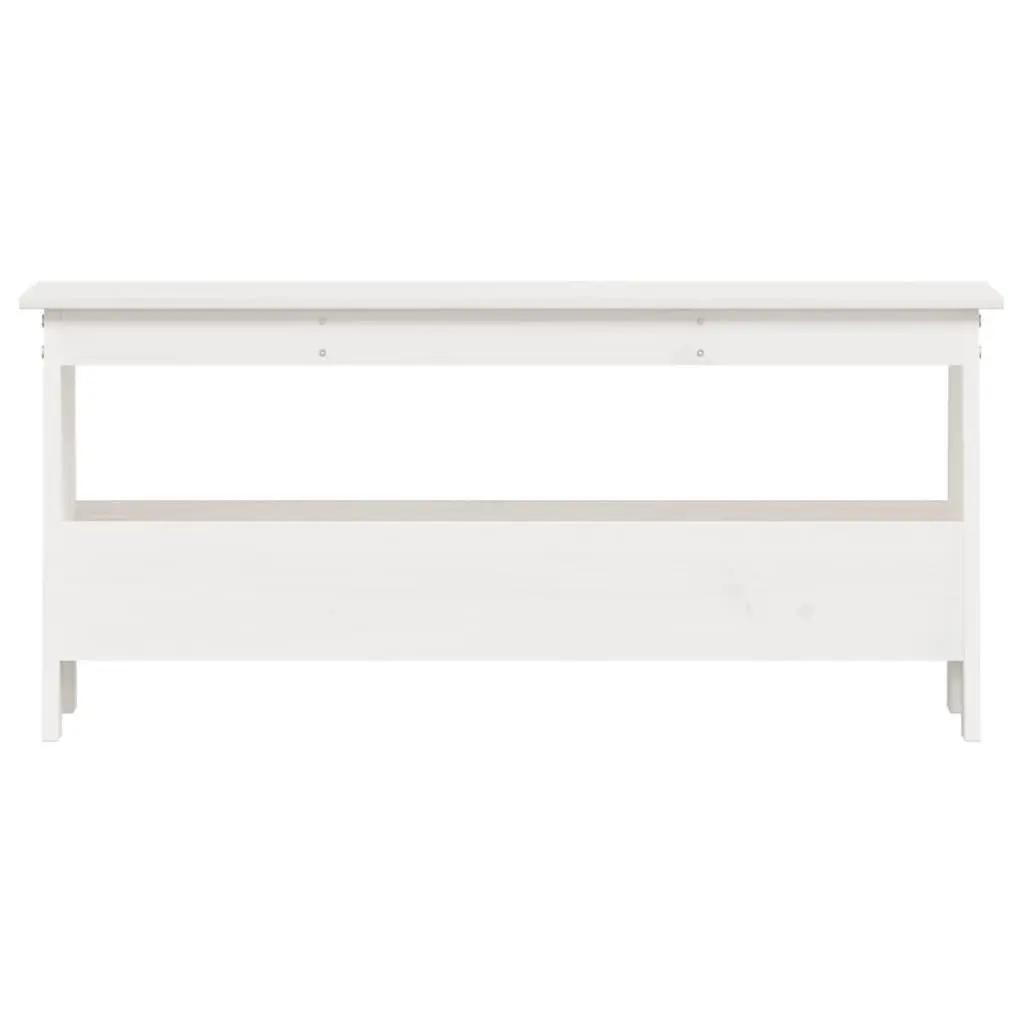 Hall Bench Storage Entryway Wooden Seating 100x28x45 cm Pine Wood White