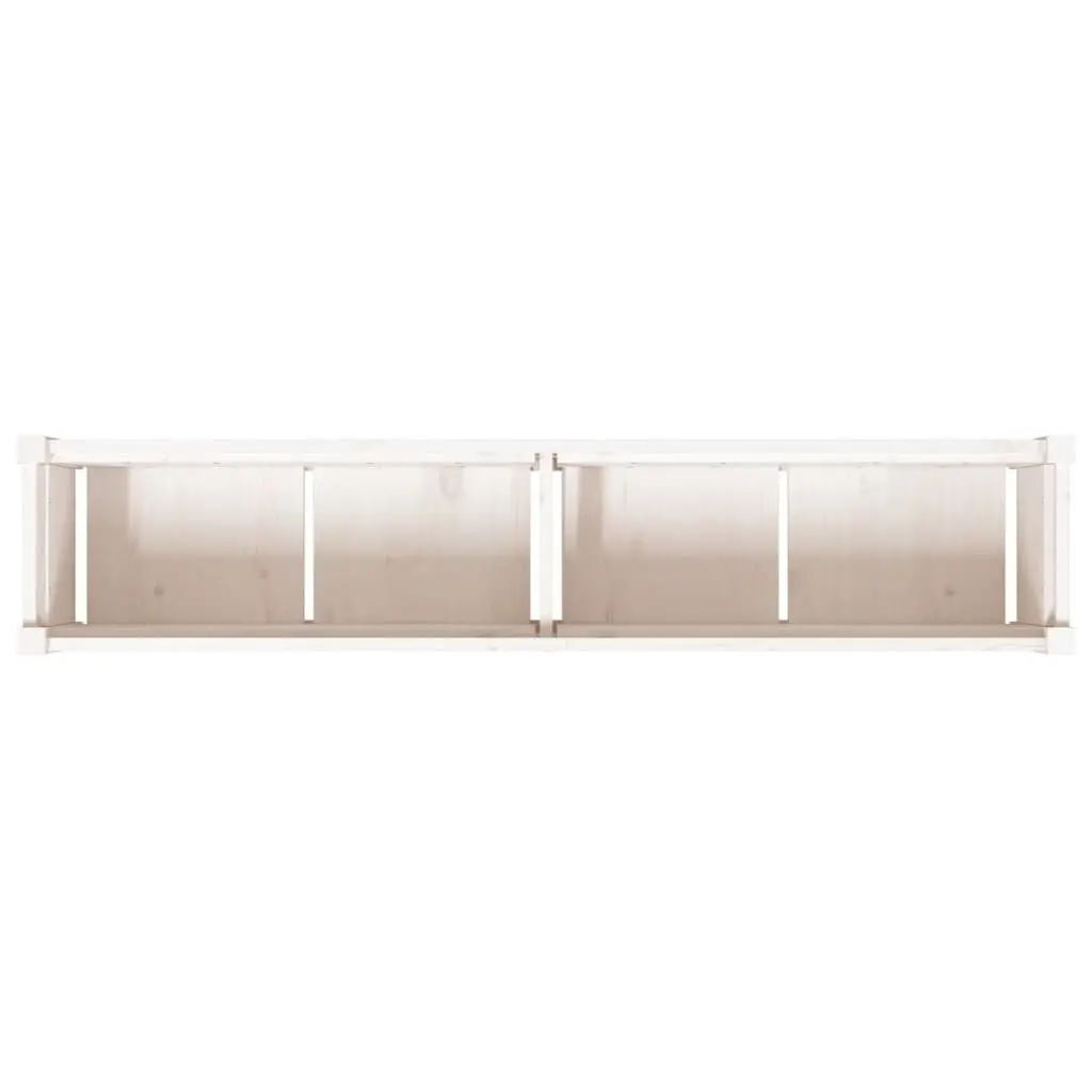 Outdoor Garden Planter Box White Solid Pine Wood 150cm Decorative Raised Vegetable Flower