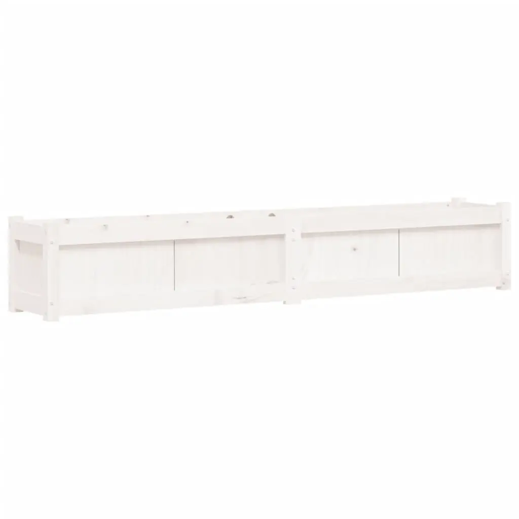White Pine Wood Outdoor Planters 2 Piece Set Solid Construction Garden Patio Flower Pots