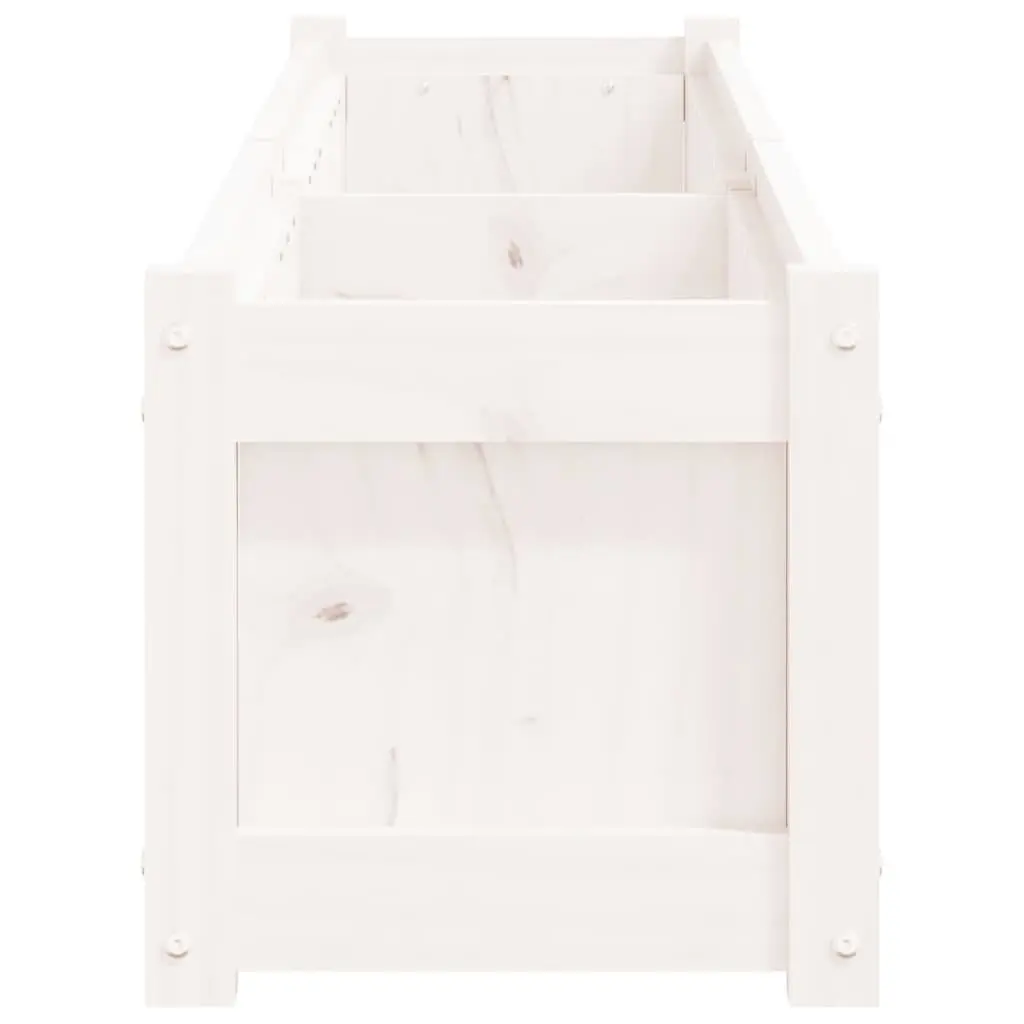 White Pine Wood Outdoor Planters 2 Piece Set Solid Construction Garden Patio Flower Pots