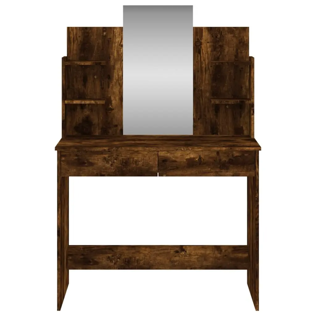 Dressing Table Engineered Wood Brown with Mirror 96 x 39 x 142 cm