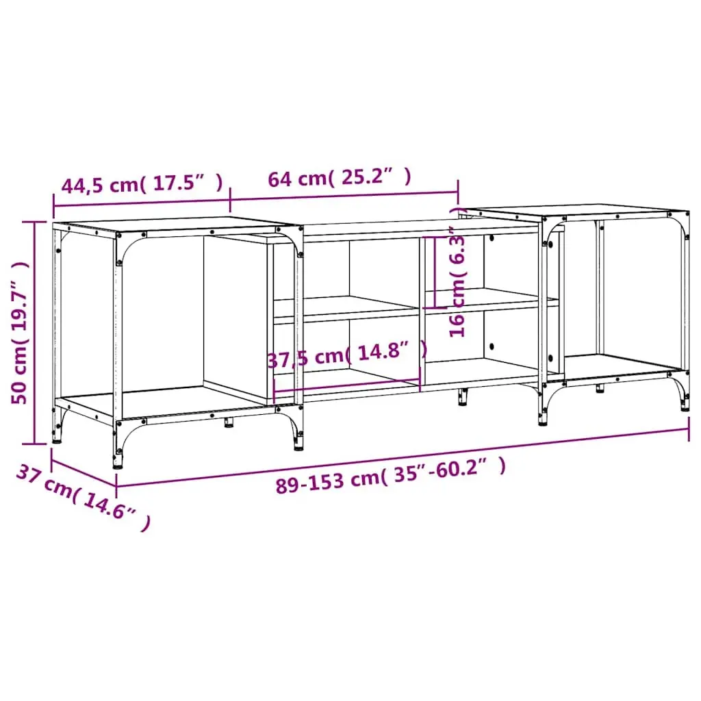 TV Cabinet Black Engineered Wood Media Stand Unit Shelves Storage Console