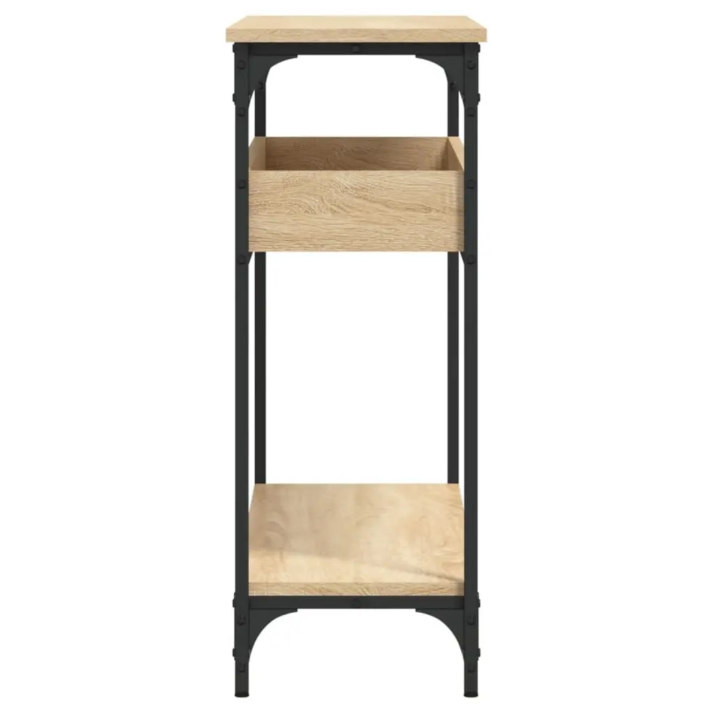 Console Table Engineered Wood Brown 100cm Sonoma Oak with Shelf for Entryway Hallway