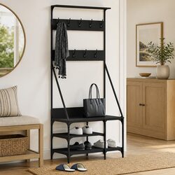 Clothes Rack with Shoe Shelves for Compact Spaces