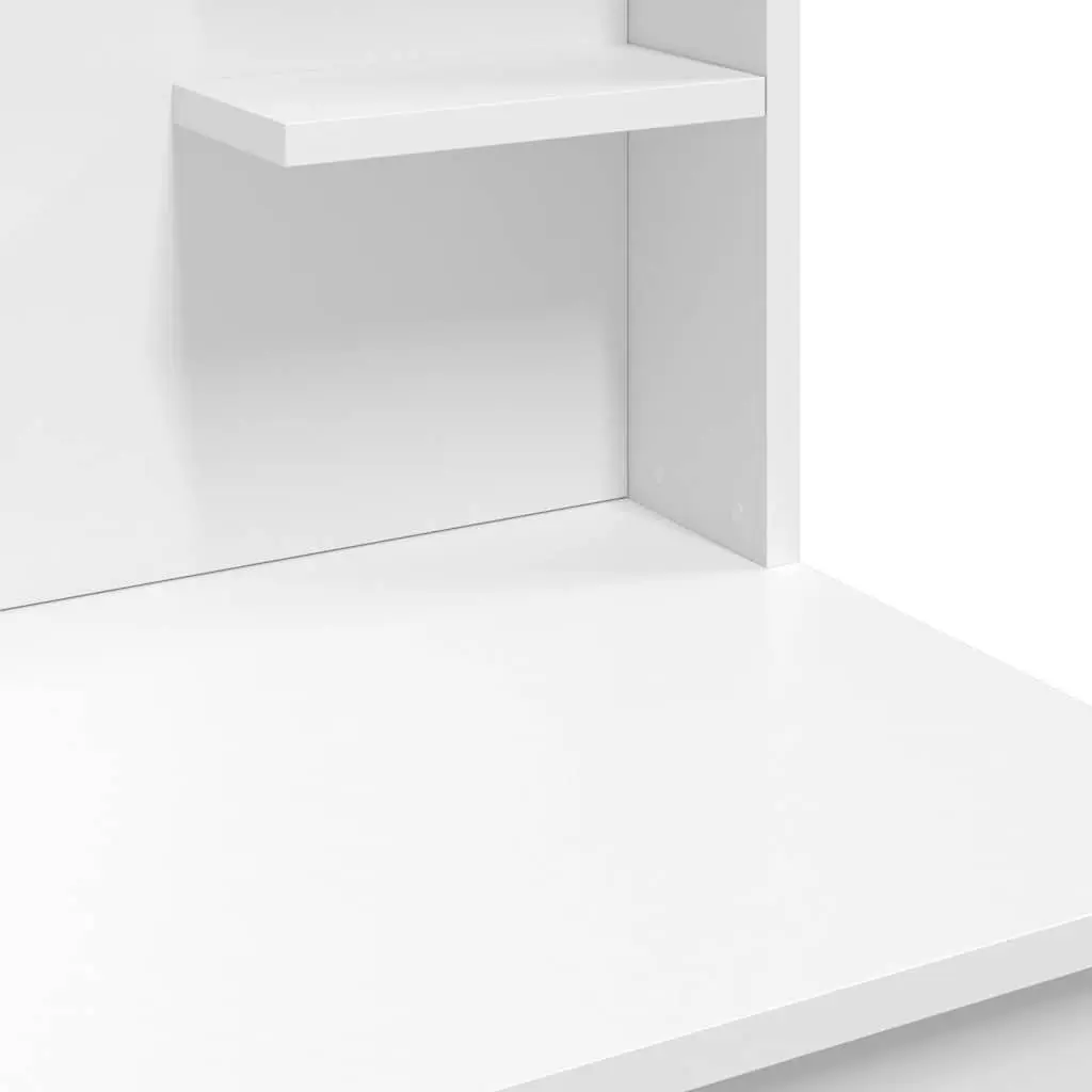 Dressing Table Engineered Wood 96 x 40 x 142 cm White with LED Mirror Lights