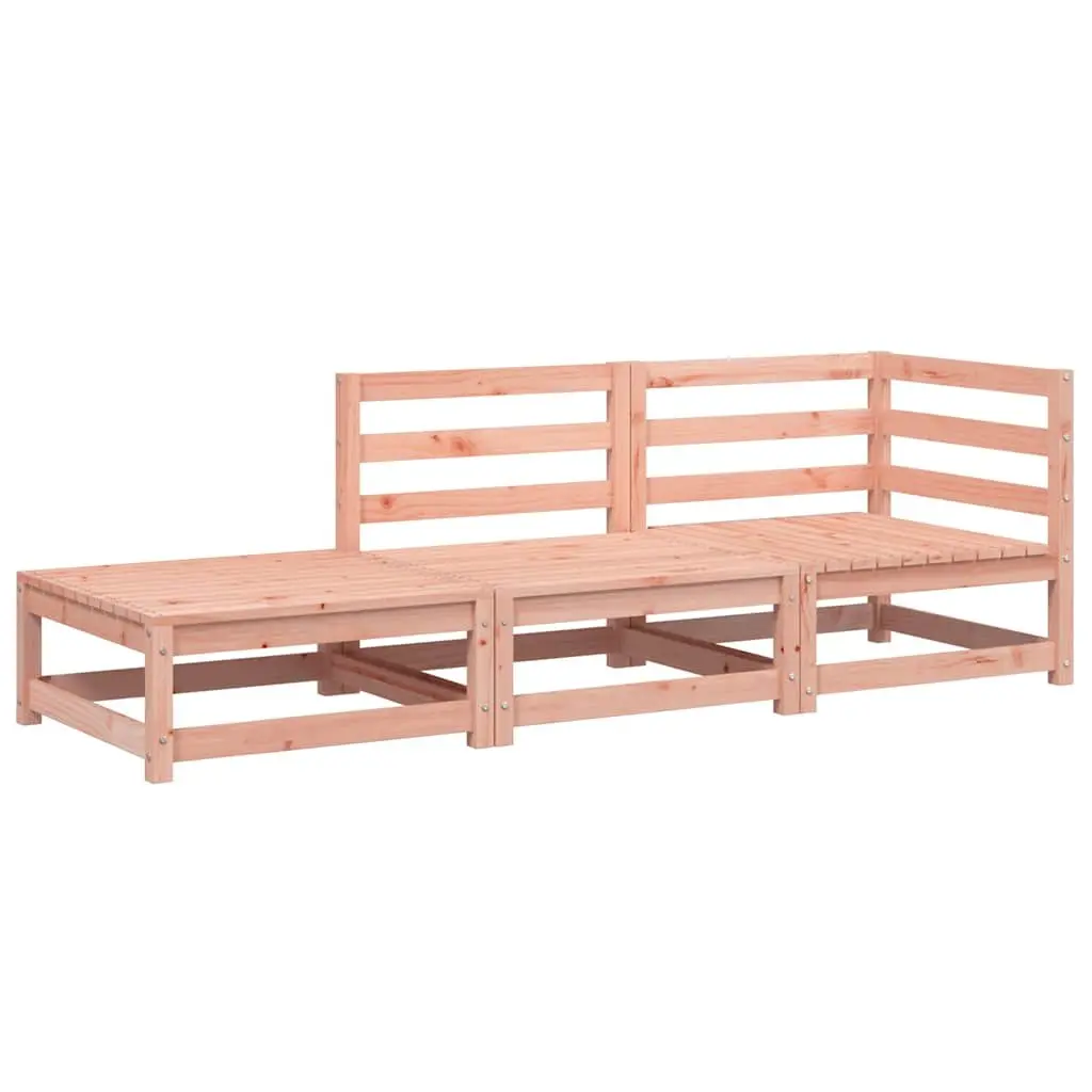 2-Seater Garden Sofa Solid Douglas Wood Modular Brown with Footstool